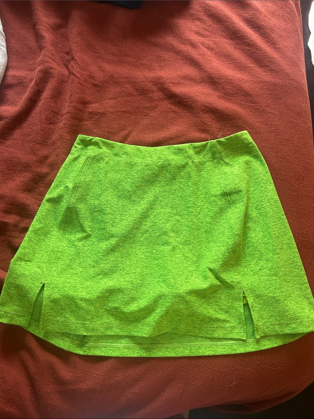 Outdoor Voices Lime Green Mini Skort with Front Slits